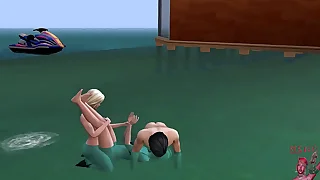 Threesome shemale and girl on margin